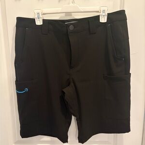 Black Men's Shorts with Blue Amazon Accents